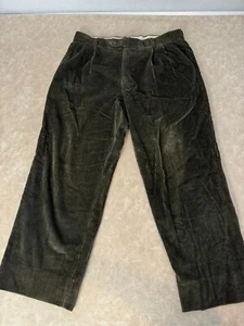 Ballin Relax Mens Corduroy Pants Straight Leg 100% Cotton Brown Pleated Size 36 - Picture 1 of 11