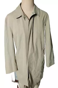 Michael Kors Trench/Over Coat Men’s Beige Color Hidden Buttons 2 Pocket Sz Large - Picture 1 of 8