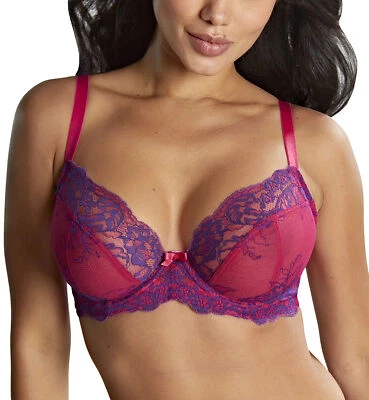 Panache Ana Lace Plunge Underwire Bra (9396)- Blue/Ash Rose, Midnight Sequin,... - Image 1 of 4
