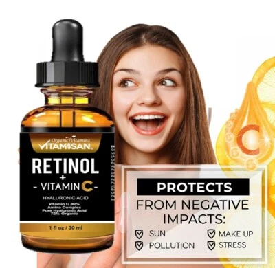 RETINOL VITAMIN A + HYALURONIC ACID + Vitamin E - GEL CREAM CLEAR SERUM Vitam C - Image 1 of 4