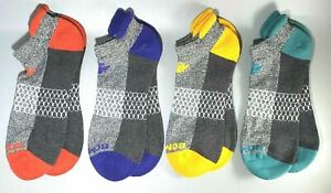 4-Pack Bombas Originals Ankle Socks - Rust, Teal, Yellow, Blue - Women's Large