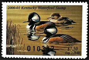 2000 Kentucky Duck Stamp, KY16, Hooded Mergansers by John Lee, MNH - Picture 1 of 2