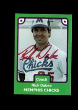 Rich Dubee Memphis Chicks 1984 TCMA authentic autographed card