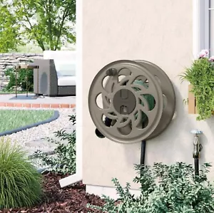 new Suncast 125 ft. Sidewinder Wall Mount Garden Hose Reel in Taupe Gray - Picture 1 of 4