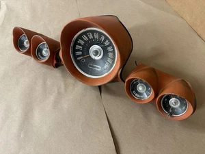 1959 1960 Chevrolet Temp Gen Oil Gauges Gas Clock Speedo Bezel Original GM - Picture 1 of 20