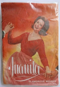 Juanita große Größe 10,5" Vintage RHT glamouröse Nylonstrümpfe in dunkelbraun - Bild 1 von 2