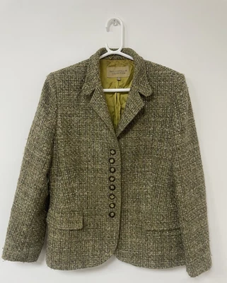 Blazer Mujer Colección Paul Costello Talla 16 Tweed Verde Lima Foto 1 de 4
