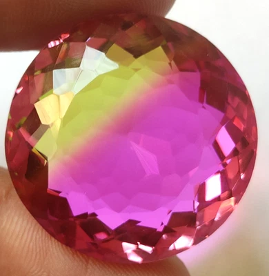 AAA+ Large Round Cut Tourmaline 83.10 Ct. Bi-Color Loose Gemstone Women for Gift - Image 1 of 4