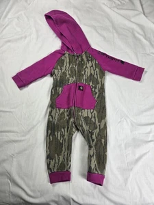 Carhartt Overall Kleinkind 9M Pink Camo Kapuze Einteiler Bottomland Strampler - Bild 1 von 8