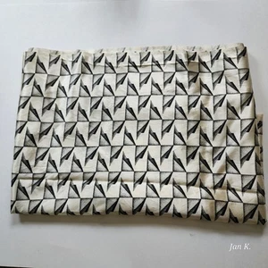 Vintage 60s Satin Fabric Material Geometric Black White 62"L X 44"W   - Picture 1 of 6