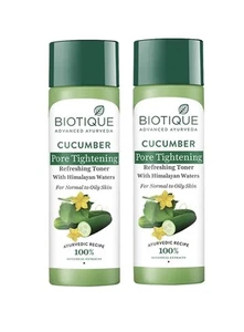 Biotique Cucumber Pore Tightening Refreshing Toner 120ml ( Pack of 2 ) - Picture 1 of 5