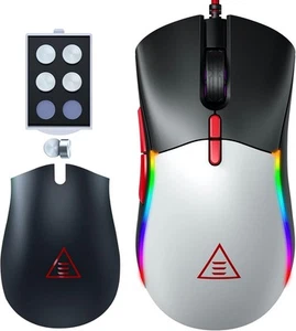 EKSA EM200 Gaming Mouse – 12,000 DPI – Dual Magnetic Shells (Black  White) – RGB - Picture 1 of 8
