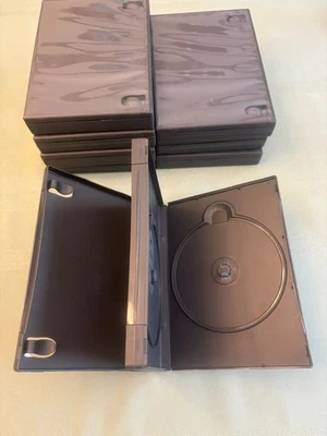 8 14mm Multi Hold 3 Discos Triple CD DVD Estuche Negro Película Juego Caja Foto 1 de 3