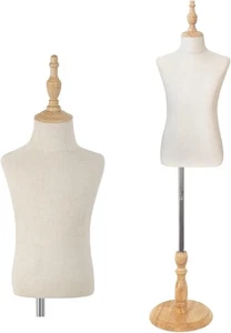 Kinder Schaufensterpuppe Körper mit Holzständer, verstellbares Kleid zum Ausstellen, 10-11 Jahre alt - Bild 1 von 7