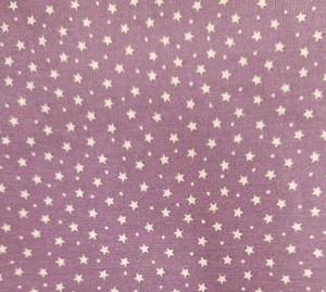 Cotton Fabric - Mini White Star and Spot on Lilac Purple- Craft Fabric Material - Picture 1 of 5