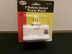 3-in-1 Rotatable Wall Adapter 2-Prong Swivel Outlet Sleek Fits Behind Couch/Bed - Picture 1 of 3