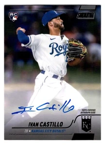 Autógrafo de novato Iván Castillo 2022 Topps Stadium Club lámina negra 7/25 Royals - Imagen 1 de 2