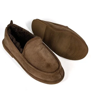 Zapatilla mocasín LL BEAN para hombre malvada buena talla 10M marrón gamuza forrada en piel de oveja - Imagen 1 de 14