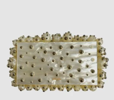 Bolso de mano Cult Gaia para mujer beige acrílico Eos con cuentas... Foto 1 de 4