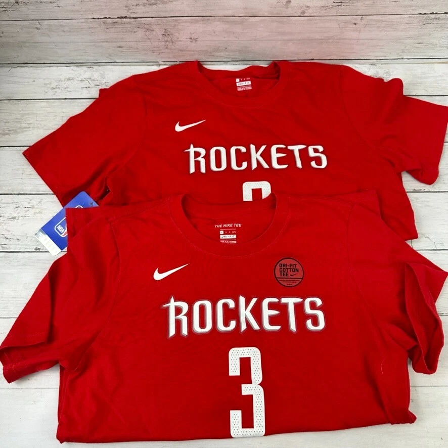 Lote 2 camisetas Nike NBA Rockets Chris Paul #3 manga corta jóvenes niños grandes rojas Foto 1 de 4