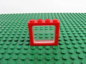 2010 LEGO Red Window 1 x 4 x 3 Train with Trans-Clear Glass 4841 #6556 4034 - Picture 1 of 1