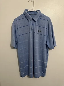 Herren Under Armour Golf Poloshirt gestreift blau Größe L - Bild 1 von 13