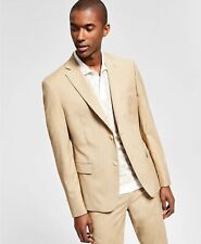 Alfani Men's Suit Jacket Caramel Brown 46R Slim-Fit Stretch Solid