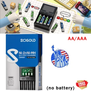 Scigold RECHARGEABLE VALUE CHARGER WITH 4 AA AAA Ni-MH Ni-Zn BATTERIES BEST - Picture 1 of 14