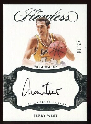 2016-17 Flawless JERRY WEST AUTO Silver Short Print 2/25! Tough card - Image 1 of 2