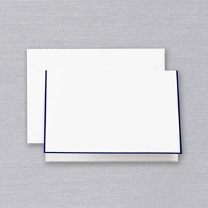 Banconota Crane & Co. Regent blu bordato bianco perla - confezione da 10 - Foto 1 di 1