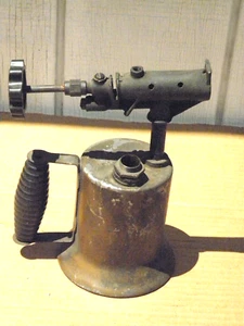Vintage Brass Plated MERIT Hand Plumbers Soldering Blow Torch Missing Pump Parts - Picture 1 of 11