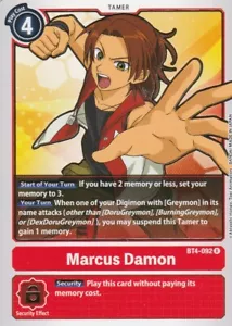 Tarjeta Digimon Bandai 2021 Gamemarcus Damon BT4-092 R - roja - Imagen 1 de 2