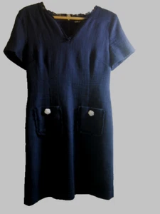 Karl Lagerfeld Paris Dark Blue Polyester All-Around Straight Dress - Size 10 - Picture 1 of 8