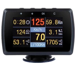 Digital Display Car OBD OBD2 Gauge Speed Meter Fuel Consumption Water Temp Alarm - Picture 1 of 12