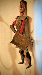 Vintage Tin Puppet With Hook Turkish Ottoman Warrior 50Cm Circa 1950-60 - Picture 1 of 4