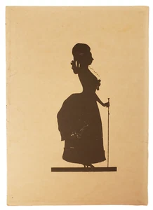 Vtg Silhouette Victorian Lady Profile Print 7x5" Wall Art Unframed A36 # - Picture 1 of 2