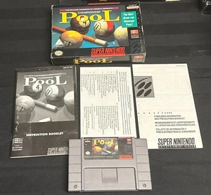 Championship Pool SNES CIB W/ Manual, Poster, Reg Card Super Nintendo Complete - Bild 1 von 2