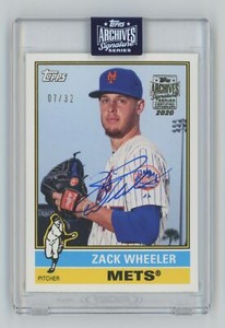 Zack Wheeler 2020 Topps Archives Signature Series Encased Auto #/32