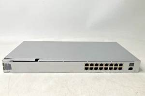 Ubiquiti 16 Port POE Network Switch USW-16-POE Damaged Front - FOR PARTS - Picture 1 of 15