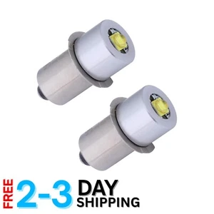 LED Flashlight Bulbs 3W DC 3V 2 Pack Bright Daylight Replacement C&D Use - Picture 1 of 9