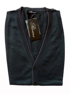 Riviera Sweater: Large/X-Large SALE! Dark fern green with mauve trim, sleeveless - Bild 1 von 3