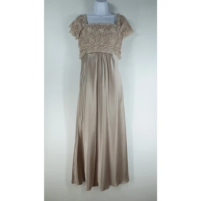 Marc Bouwer GlamIt! Vestido De Colección Años 90 Mujer 6 Regency Empire Champagne Seda Desnudo Foto 1 de 4