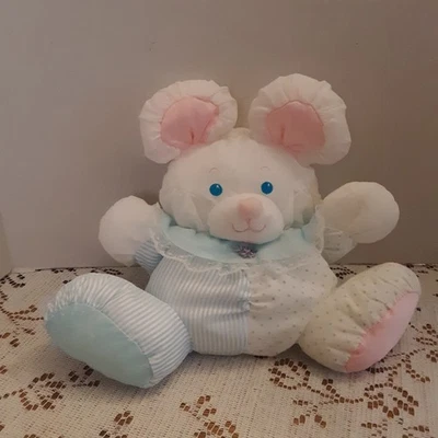 Vintage Fisher Price MOUSE RATTLE BLUE 1988 BOLINHAS/LISTRAS - Imagem 1 de 4