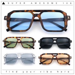 Gafas de sol hipster urbanas de plástico rectangulares cuadradas para hombre - Imagen 1 de 33