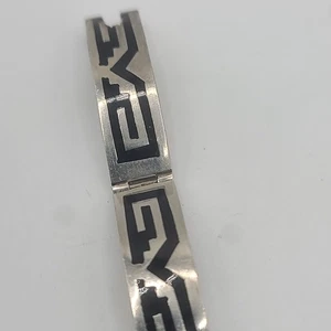 Vintage Taxco Bracelet Sterling Silver 925 Beto Black Enamel Signed 7.5" - Picture 1 of 10