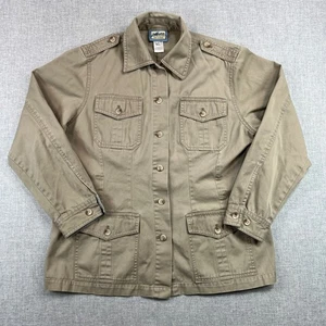 Vintage Pendleton Originals Button Safari Military Cotton Jacket Women M Petite - Picture 1 of 9