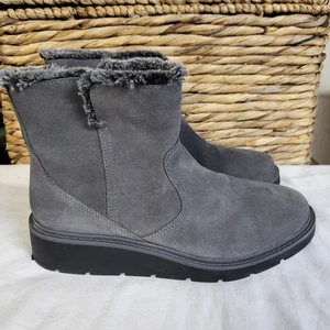 Clarks Ivery Opal Stiefeletten Damen 7,5 grau Wildleder wasserdicht bequem gefüttert warm - Bild 1 von 8
