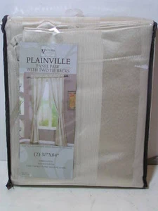 Victoria Classic Plainville Paneele zwei-30""x84"" mit Krawattenrücken ~ elfenbeinbeige Neu - Bild 1 von 3