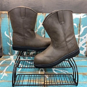 Georgia Boot Co 7" Wellington Kids Sz 5.5 Womens 7 Brown Leather Boots Worn 1X - Picture 1 of 9