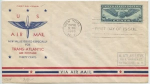 1939 FDC, 30c WINGED GLOBE - Picture 1 of 1